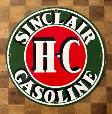 2 Sided Porcelain Sinclair H-C Gasoline Sign picture