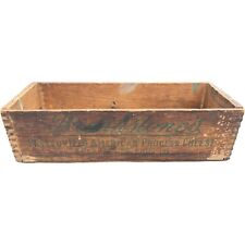Vintage Antique Breakstones Cheese Wood Box Dovetail Joints 11.5”x 3.5”x 3” picture