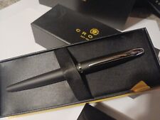 Cross ATX Rollerball Pen MATTE BLACK AND CHROME $150 New Wedding Groom Gift picture