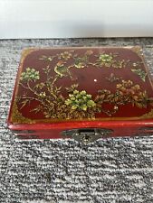 Vintage Chinese Themed Trinket Box with Birds and Tree, 7 in x 5 in picture