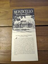 Monticello Home Of Thomas Jefferson Map Brochure picture