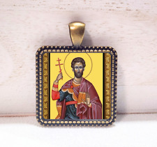 St Adrian of Nicomedia Medal Picture Pendant Cabochon Photo Catholic Gift picture