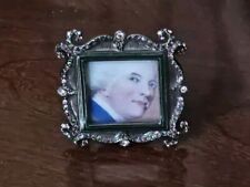 VERY RARE JAY STRONGWATER TIARA SCROLL CLAIR DE LUNE CRYSTAL ENAMEL SQUARE FRAME picture