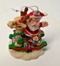 Far East Brokers Santa With Reindeer Christmas Collectables Ornament Vintage picture