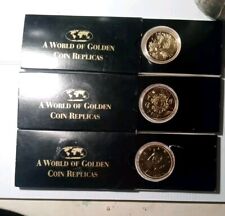 Vintage A World of Golden Coin Replicas w Certificate Authenticity 3 Pack picture