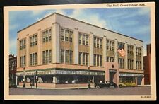 Postcard Grand Island NE - c1940s City Hall Water Light & Ice Department picture