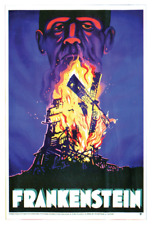 Boris Karloff Frankenstein Post-a-Cling Vintage Horror Movie Poster Spooky Scene picture
