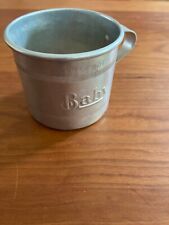 Vintage Aluminum Embossed Baby Cup Mug With Handle Nursery Mid Century 2 1/4