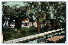 1908 Birds Eye View Country Club Building Hinton Iowa IA Vintage Posted Postcard picture
