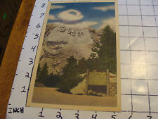 vintage Unused JUMBO postcard: Rushmore w sign picture