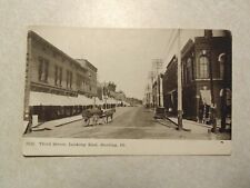 C1752 Postcard IL Illinois Third Street looking east Sterling picture