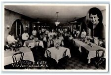 c1920's Mrs. Crosby's Cafe Interior Staff Villa Acuna Mexico RPPC Photo Postcard picture