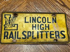 Lincoln High School Rail Splitters License Plate 1950s Philadelphia PA picture