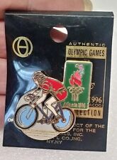 Atlanta 1996 Authentic Olympic Games Cycling Enamel Vintage Pin on Card picture
