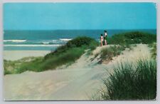 Sand Dunes & Ocean Greetings From Stone Harbor New Jersey Chrome Postcard picture