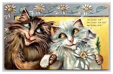 Cats Daisies She Loves Me Maurice Boulanger Raphael Tuck UNP DB Postcard L19 picture