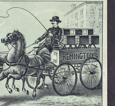 Remington Ilion NY Sewing Machine Delivery Wagon Factory Victorian Trade Card picture