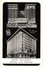 Hotel McCurdy Evansville Hotel Van Orman Fort Wayne IN Advert Unused Postcard picture