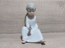 Zaphir Lladro Boy sitting down holding a candle Gloss Finish picture