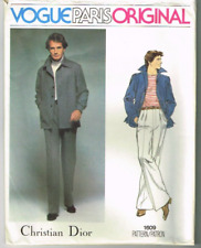 Dior Shirt Jacket Pants Pattern Vogue 1609 Paris Original Sz 38 1970's VTG picture