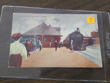 FCH Train or Station Postcard Railroad RR ILLINOIS CENTRAL RAILWAY DEPOT picture