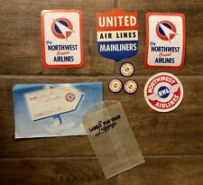 Vintage Pack of 7 Northwest Airlines NWA Luggage Labels Tags Original Envelope  picture