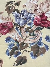 1940-50’ Romantic Multicolor Floral Barkcloth Like Fabric. Perfect for Pillows picture
