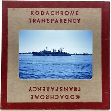 35mm Slide 50s Navy Ship at San Diego CA Harbor Red Kodachrome #5 picture