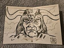 Indiana Jones Masterpieces   1/1 Panoramic Sketch Card  Mola Ram By Kevin Caron picture