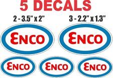 5 Enco Oval Gasoline Vinyl Decals picture