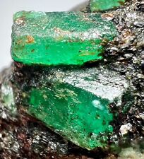 Highest Quality Chitral Green Emerald Crystals Cluster On Matrix @PAK. 310 Carat picture