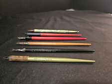 6 vintage  wooden handle nib dip fountain pen pens lot picture