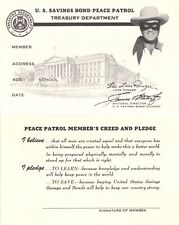 U.S. Savings Bond Peace Patrol signed by the Lone Ranger - Facsimile Signatures  picture