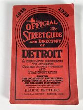 1938 Official Street Guide Directory Map Book Detroit Michigan Hearne Bros VTG picture