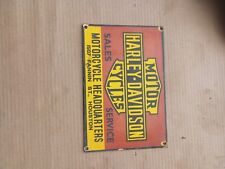 PORCELIAN HARLEY DAVIDSON  ENAMEL SIGN SIZE 9X6 INCHES picture