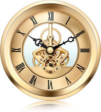 Hicarer 4 1/16 Inch Gold Skeleton Clock Insert with Gold Bezel picture