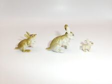 Vtg Set Of 3 Vintage Bunny Rabbit Mom & Kids Figurines Plastic Tiny Hong Kong picture
