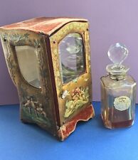 Antique French Signed Baccarat Perfume & Bottle In Palaise Royalle Sedan Chair. picture
