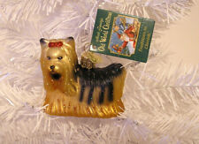 2004 OLD WORLD CHRISTMAS - YORKIE DOG -BLOWN GLASS ORNAMENT NEW W/TAG picture