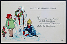 Christmas / New Years - Fantasy Snowman & Children   PC2738 picture