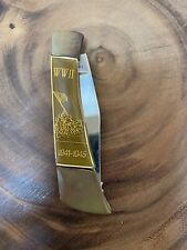 Vintage WWII 1941-1945 Stainless Steel Pocket Commemorative Folding Knife picture