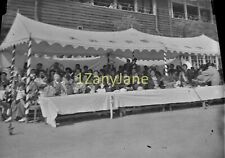 PK 11/12x8 cm JAPAN-Glass Plate Negative-JAPANESE CROWD UNDER TENT IN CHAIRS picture