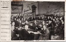 Conference Locarno 1925 Chamberlain Luther Mussolini Briand Vintage Postcard E20 picture