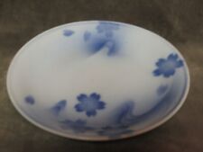 Vintage Japanese Porcelain Blue White Cherry Blossom Airbrushed Design Sm Plate picture