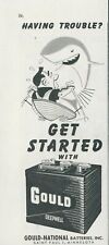 1954 Gould Deepwell Battery Row Boat Shark Trouble Vintage Print Ad SP11 picture