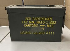 Original US Military Metal Ammo Can Box 200 Cartridges 7.62MM, For M60 MG ~ NATO picture