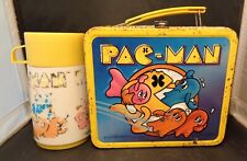 Vintage 1980s Pac-Man Metal Lunch Box & Thermos Bally Midway/ Aladdin Cool picture