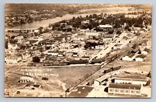 Ladysmith Wisconsin Air View Vintage Unposted RPPC Postcard Trains Railroad picture