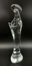 Vintage Solid Crystal Glass Virgin Mary Sculpture Praying 12.5