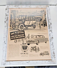 1952 Vintage Framed Ethyl Gasoline Automobile Advertising Art Life Magazine Ad picture